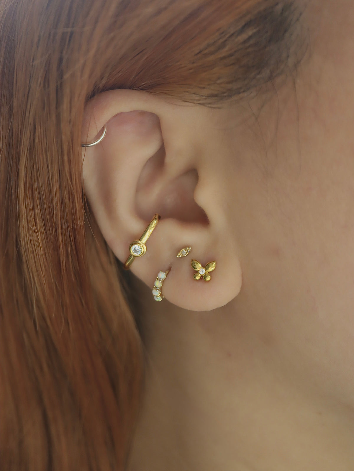 Butterfly shape stud surgical steel piercing (1pc)