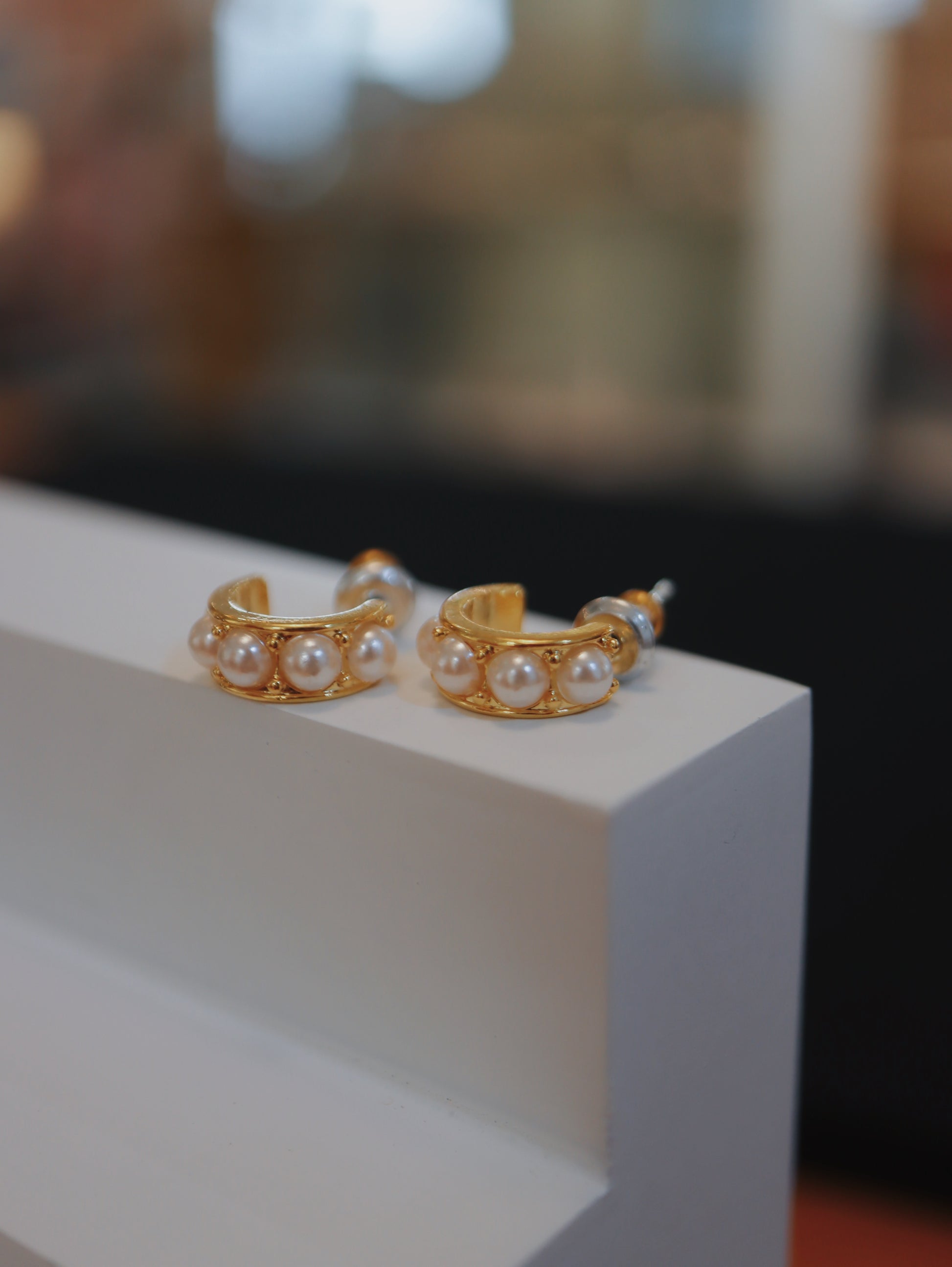 Pearl stud earrings