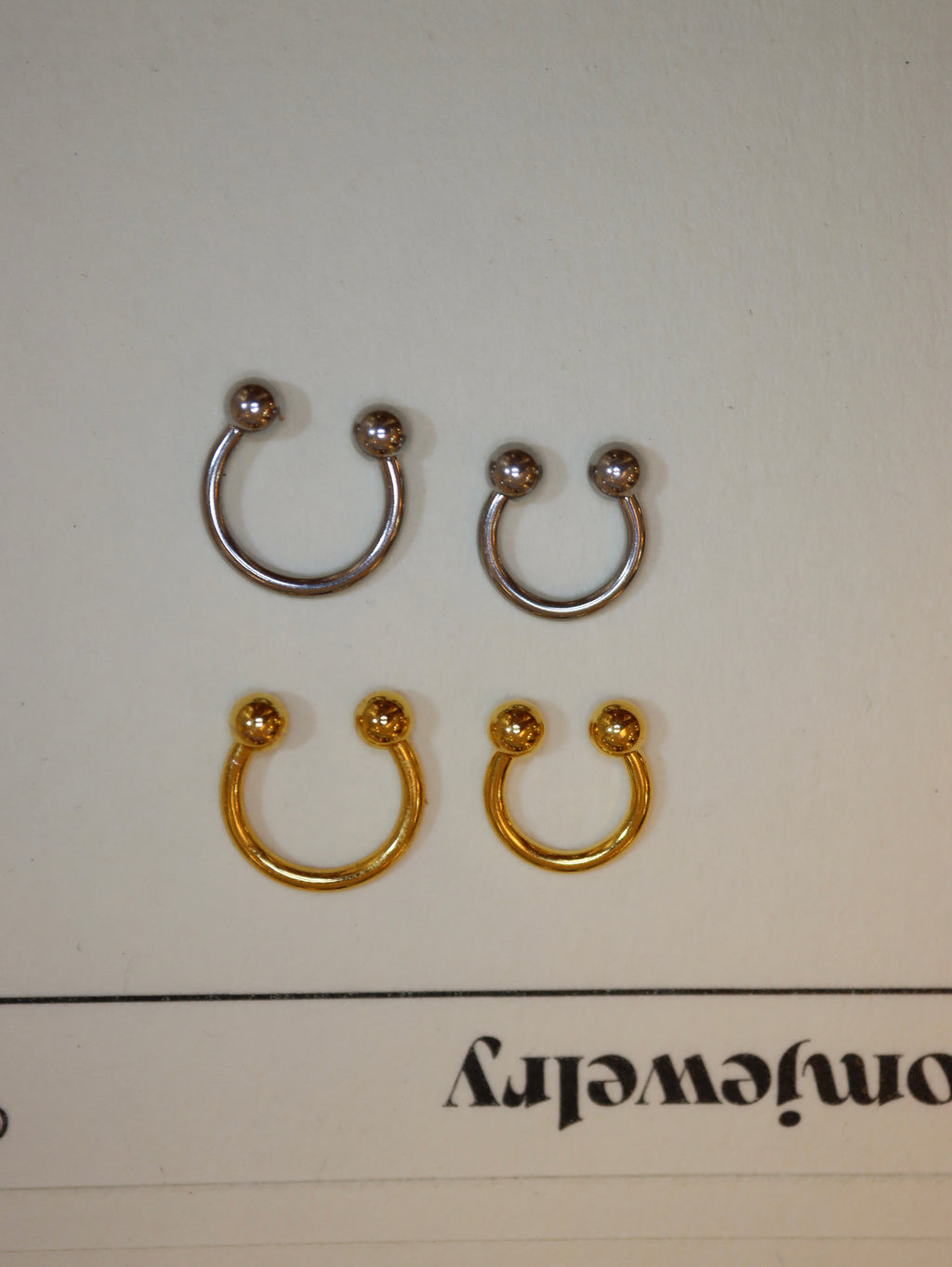 Horseshoe ring surgical steel piercing