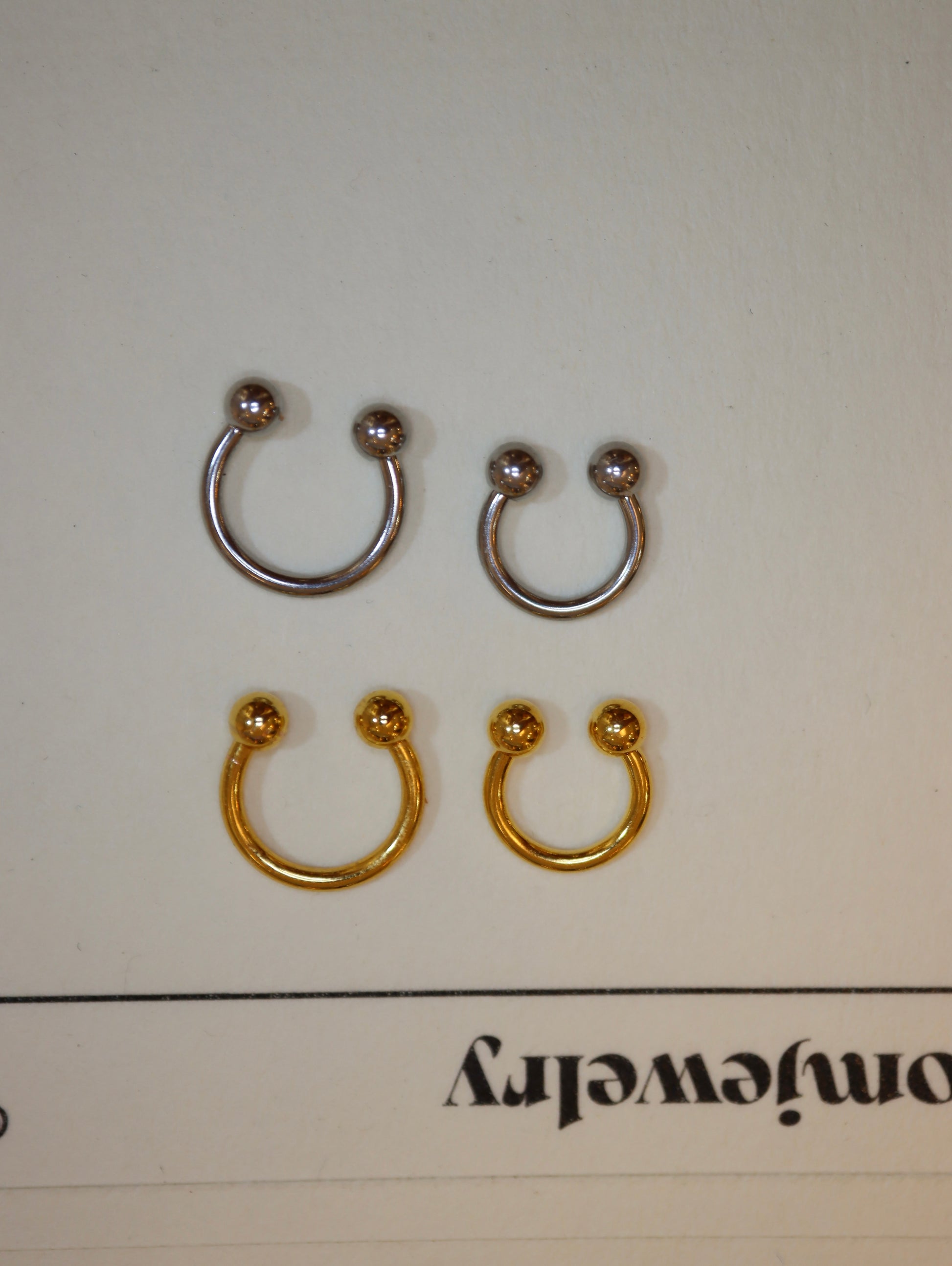 Horseshoe ring surgical steel piercing