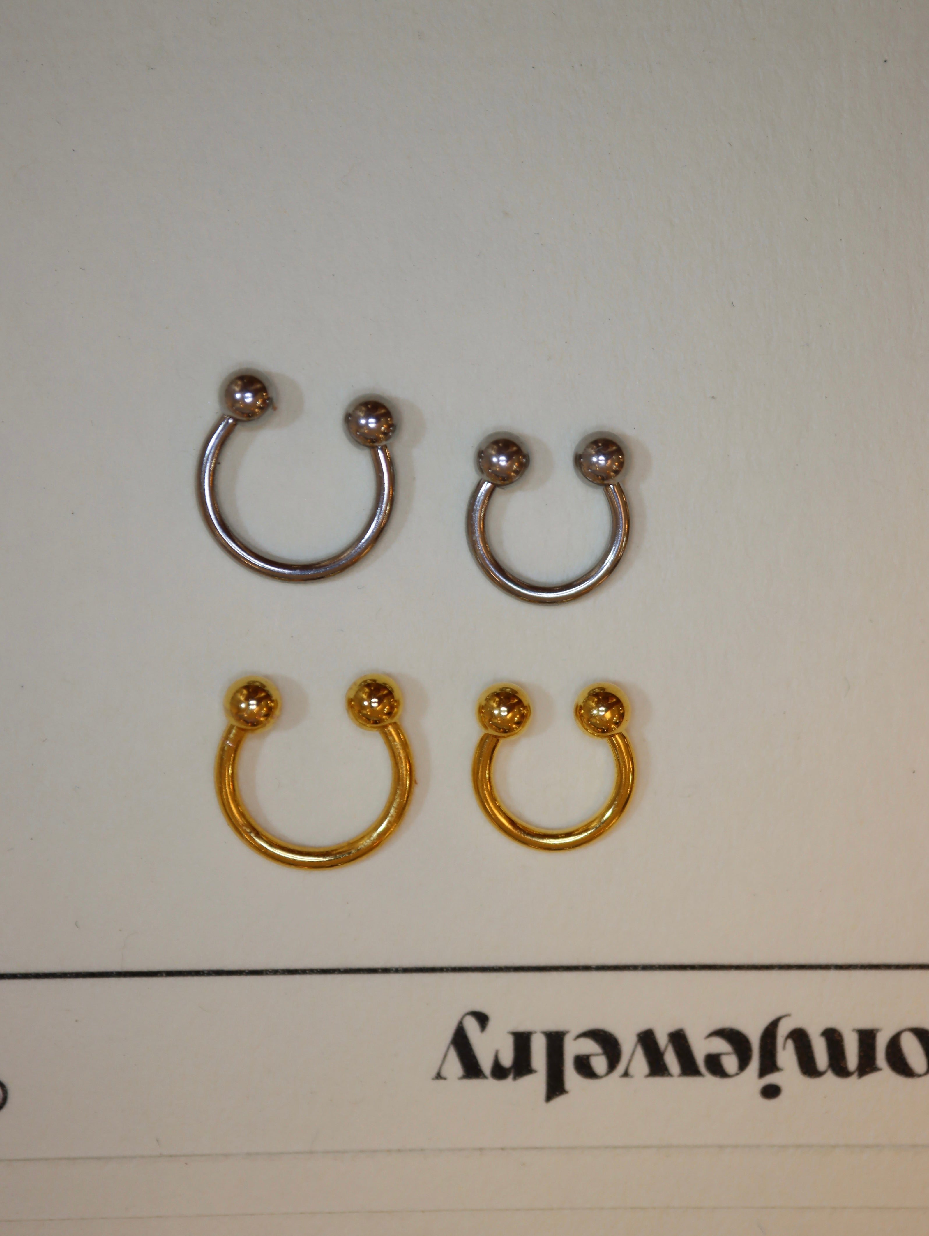 Horseshoe ring barbell surgical steel piercing