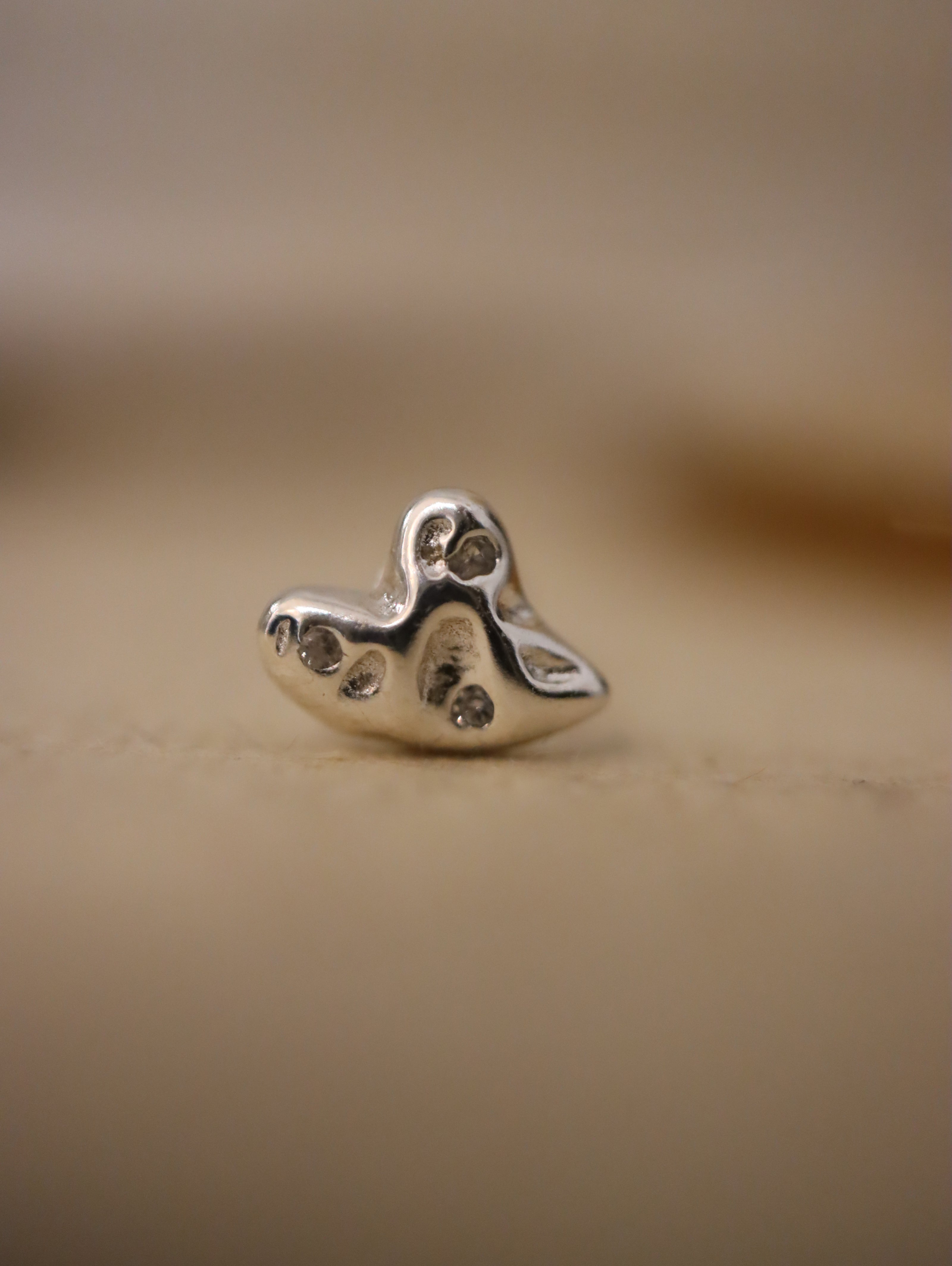Heart stud silver925 piercing earring