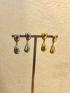 Molten Teardrop Stainless Steel Earrings