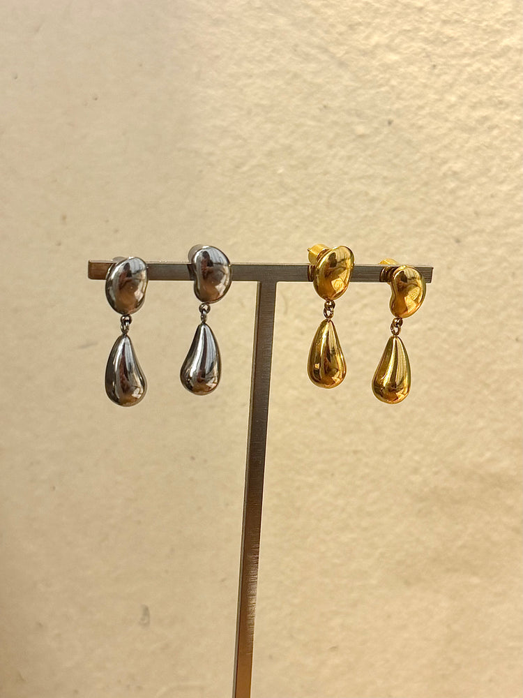 Molten Teardrop Stainless Steel Earrings