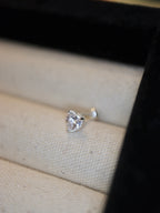 Heart cz 925 silver piercing stud  (1pc)