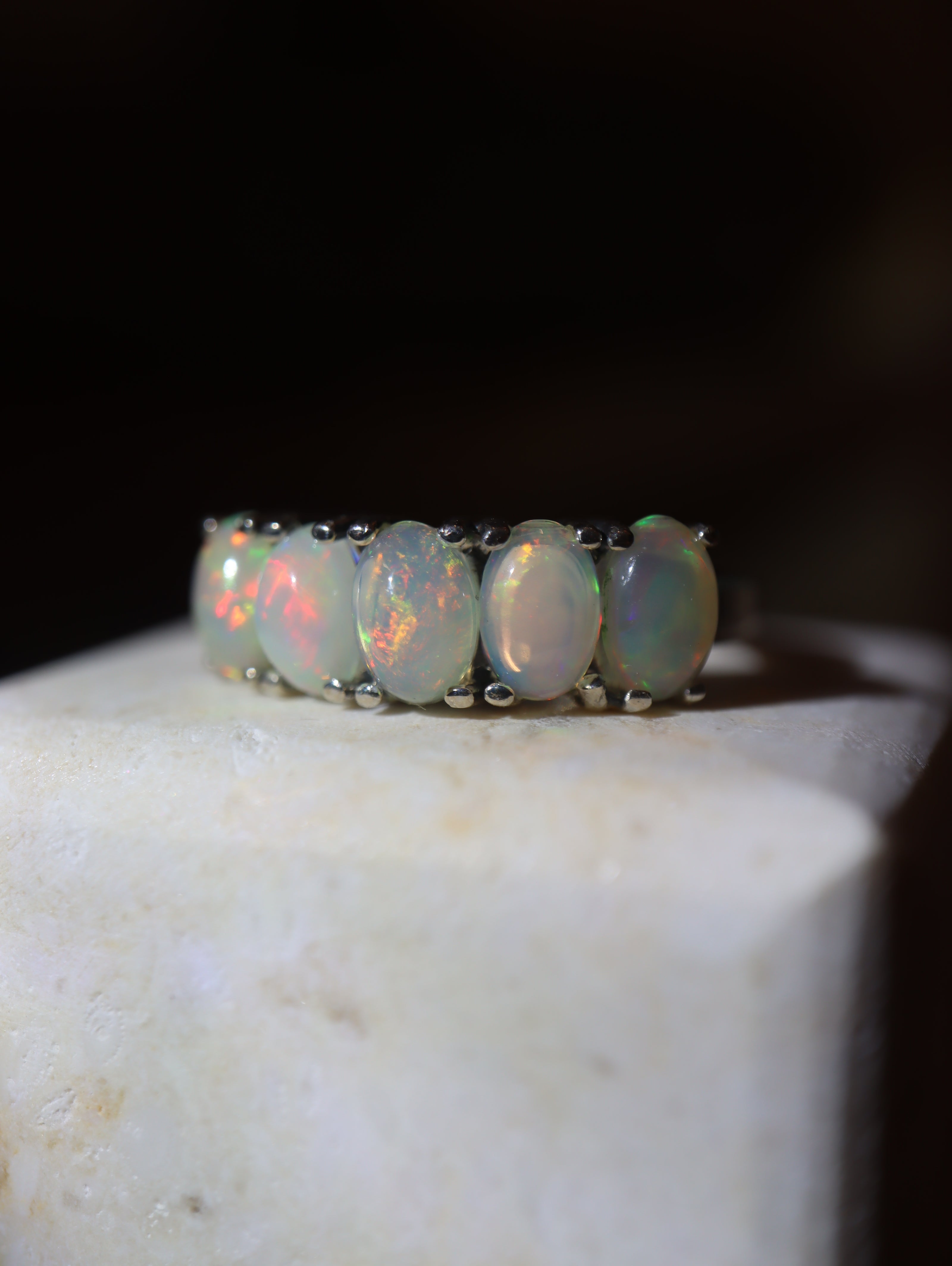 Adularia Ethiopian Opal Band Silver 925 Ring