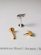 Kite cz flat back s925 piercing(1pc)