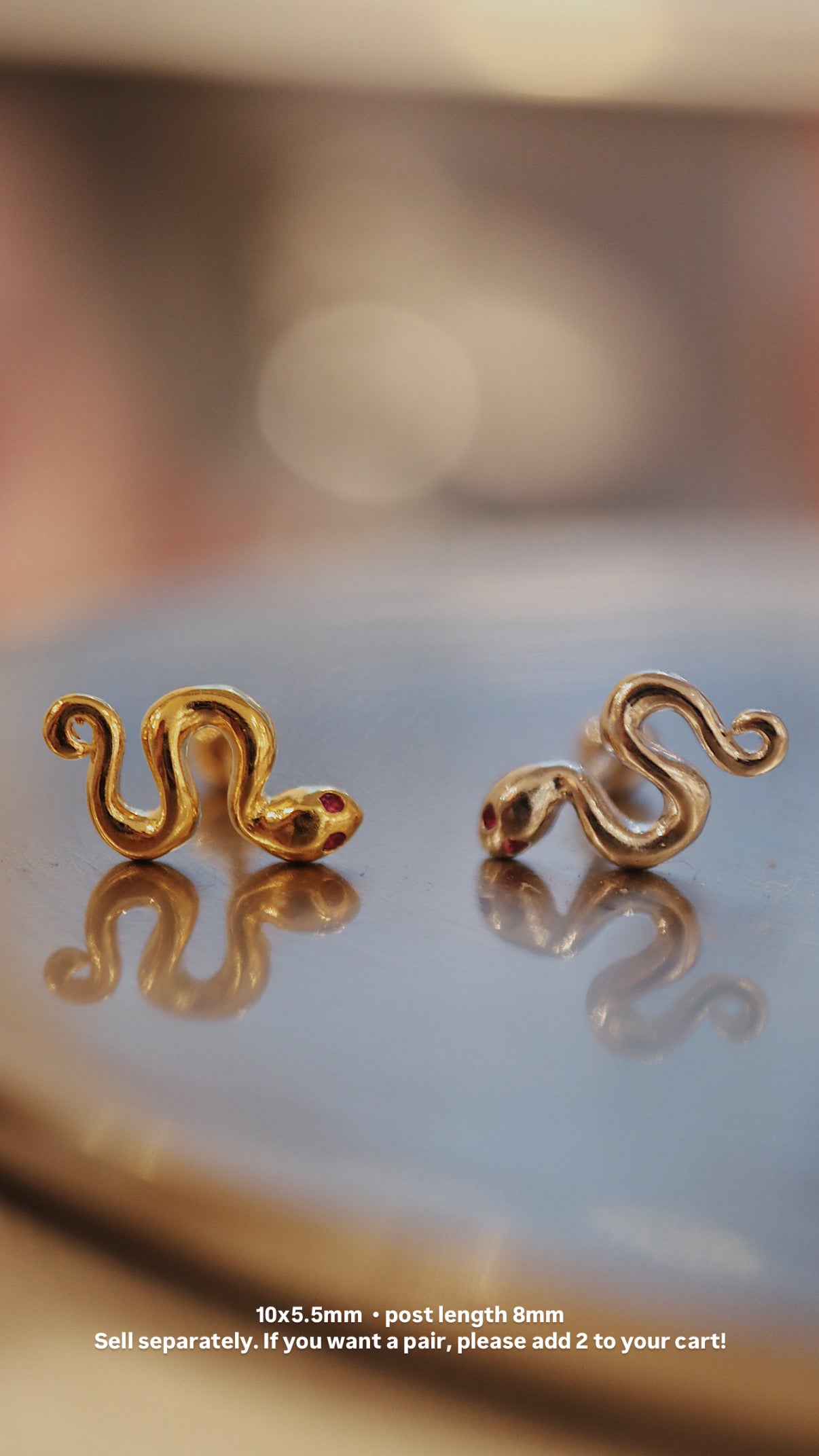 🐍 Silver925 piercing ear stud (1pc)