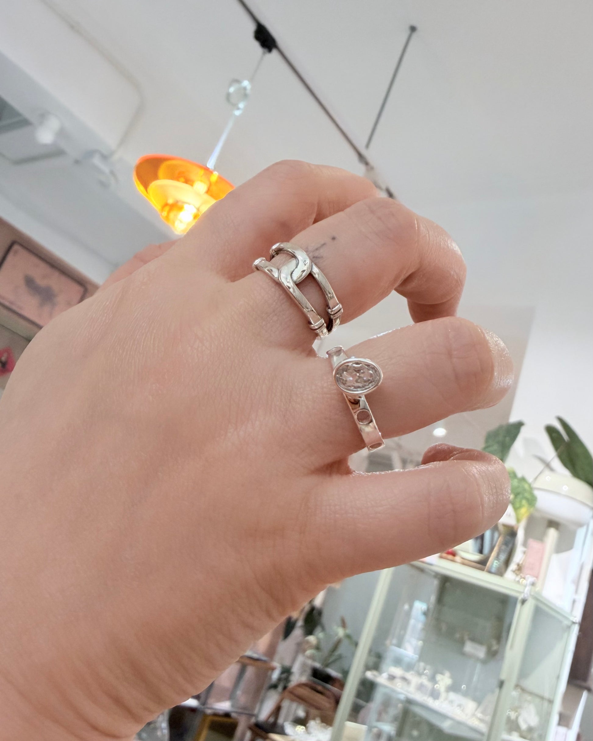 Oval Opal 925 free size ring