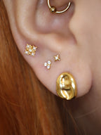 Pearl square surgical steel stud earring