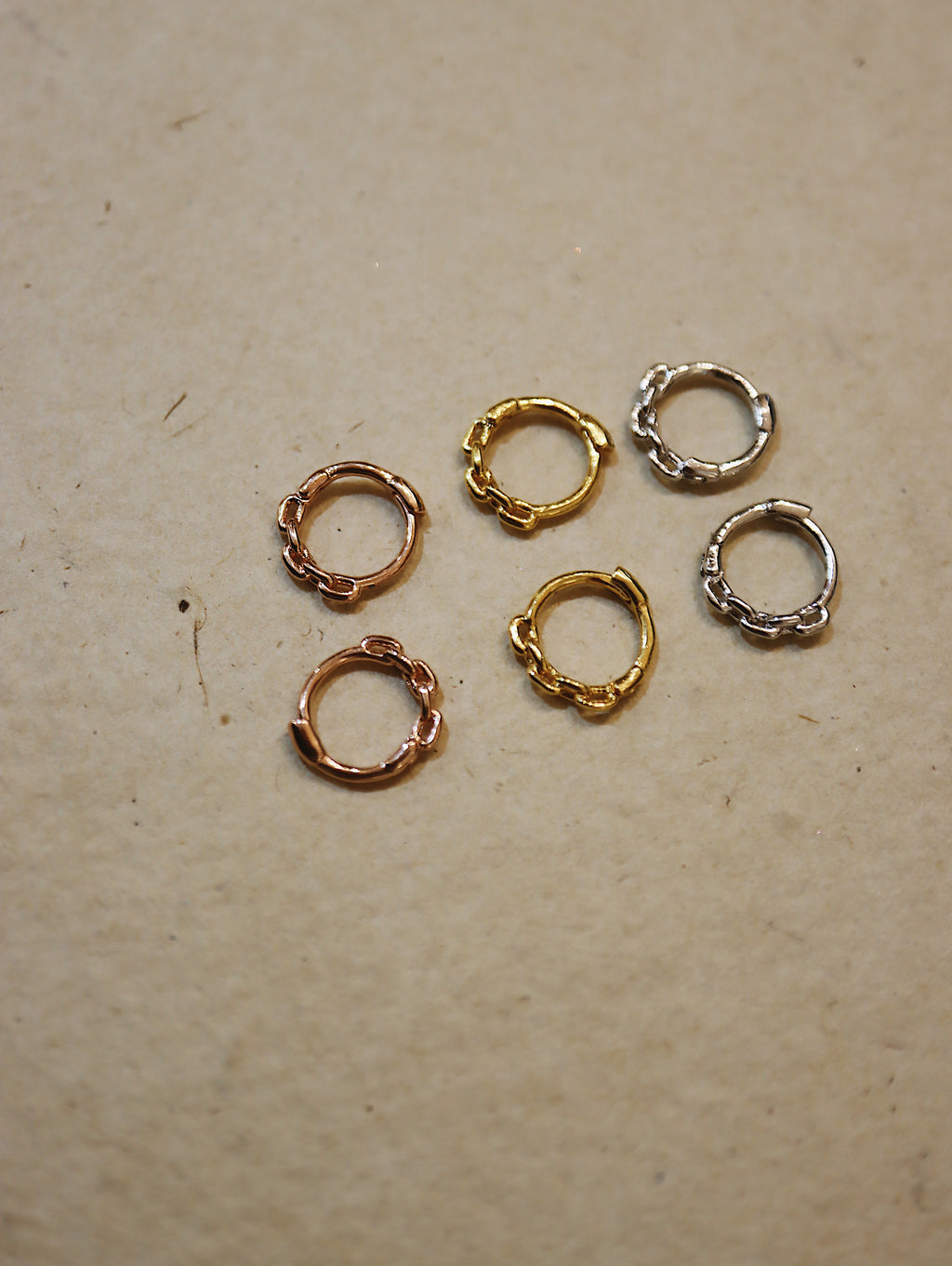 Mini chain 925 silver Huggie hoop earrings