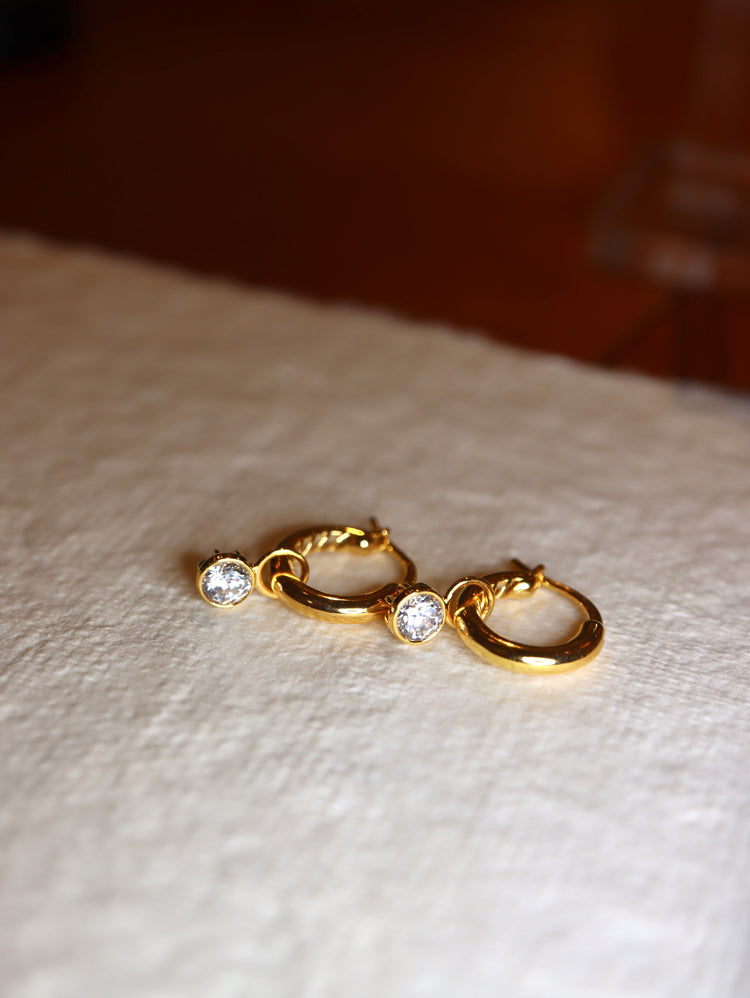 925 silver Premium CZ hoop earrings