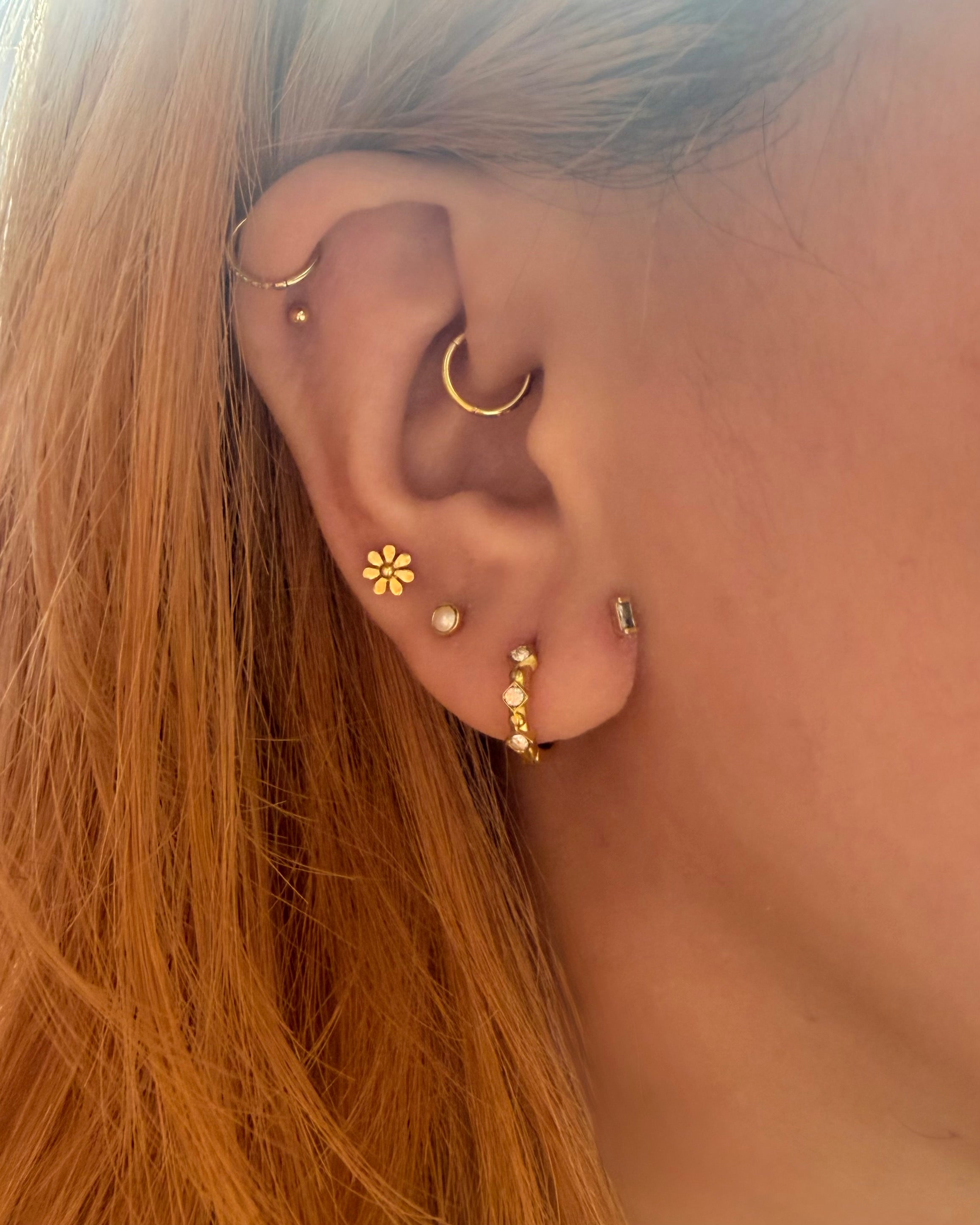Petal Stud 925 Silver Piercing Earring (1pc)