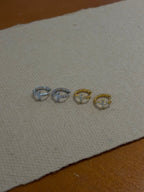 Pavé Cross Hinged Hoop Earrings