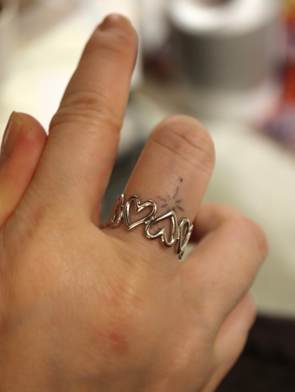 Heart band stainless steel ring