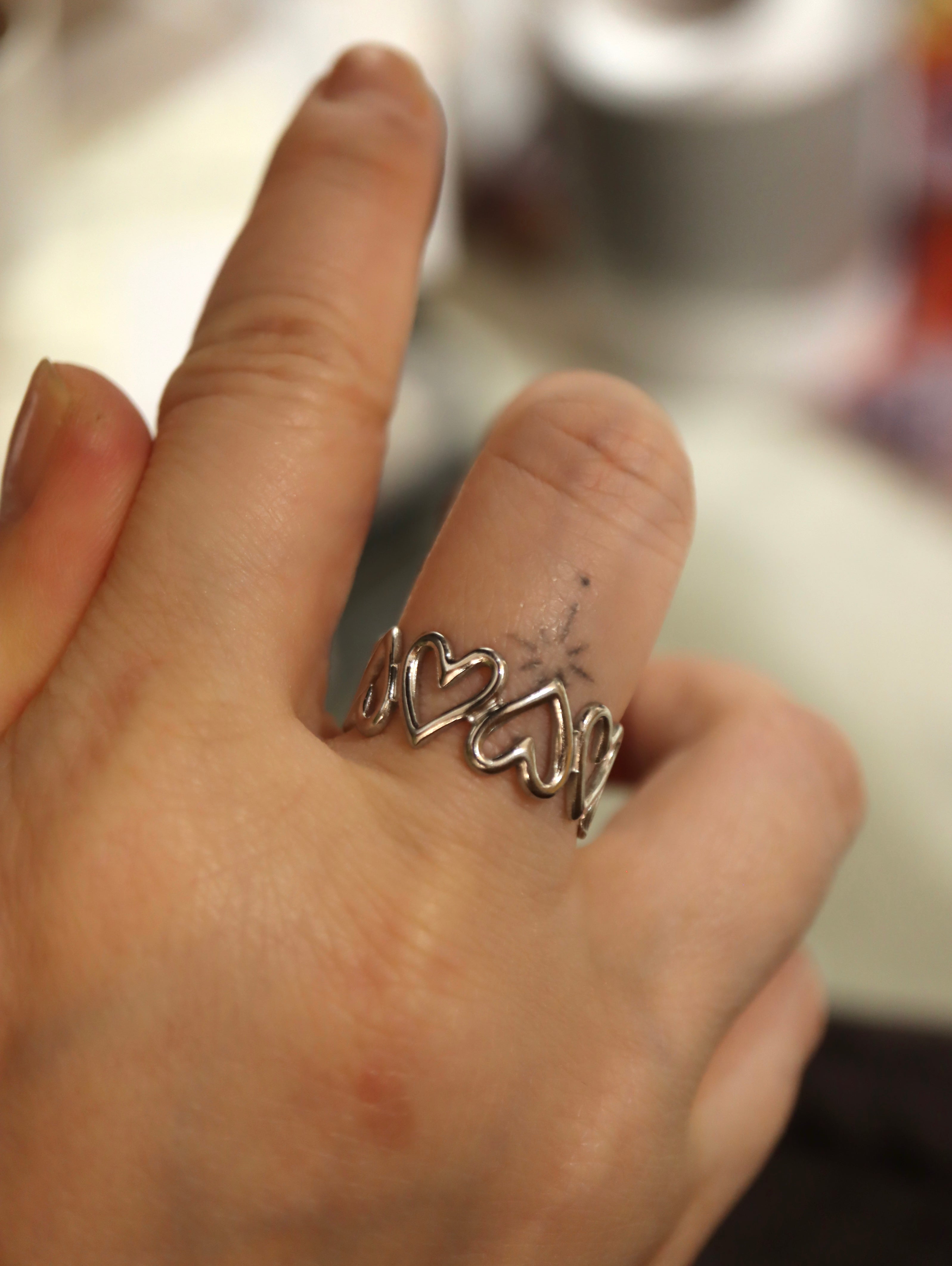 Heart band stainless steel ring