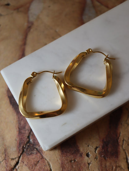 Geometric hoop stainless steel earrings