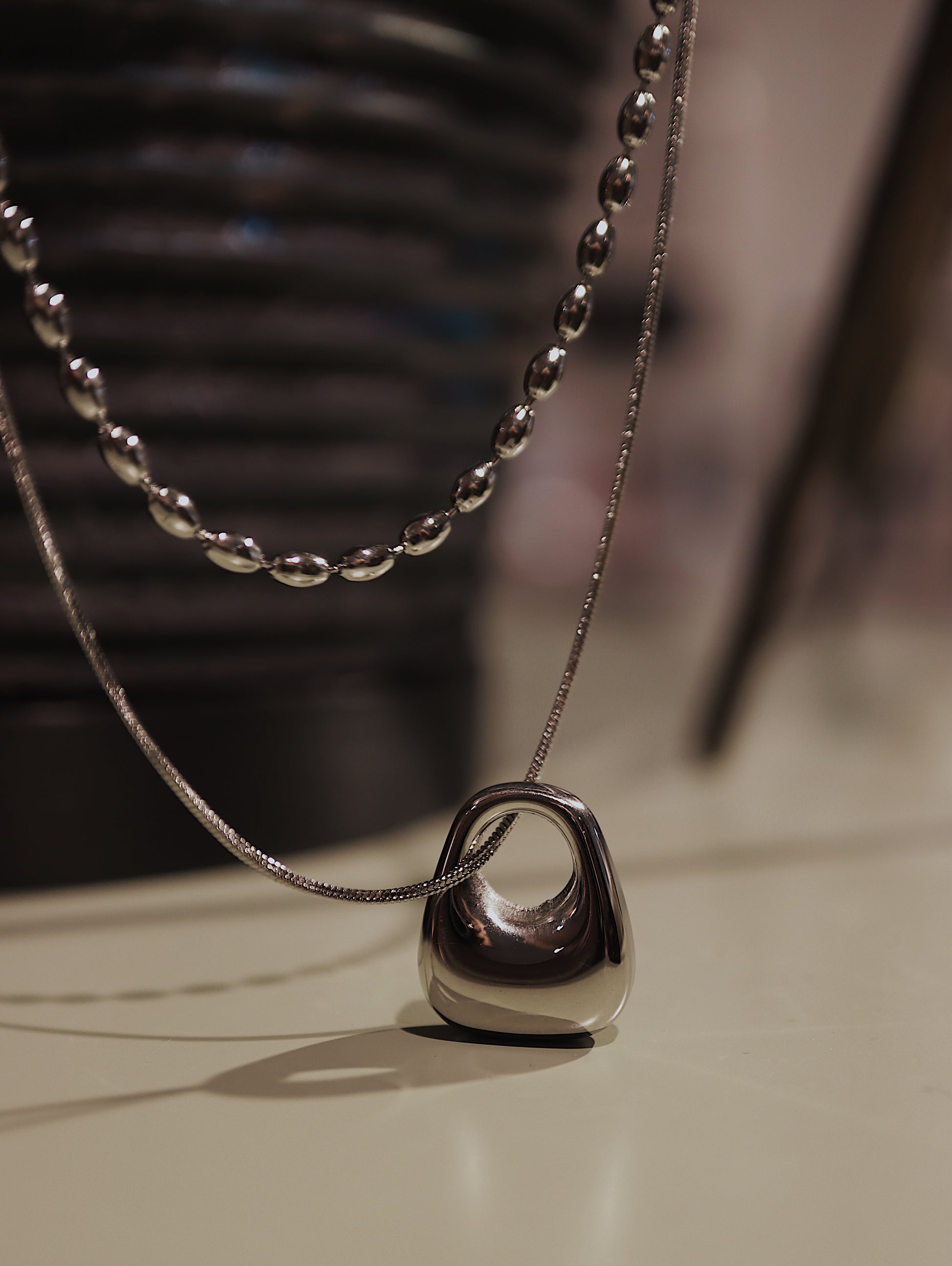 Aether Cutout Steel Layering Necklace