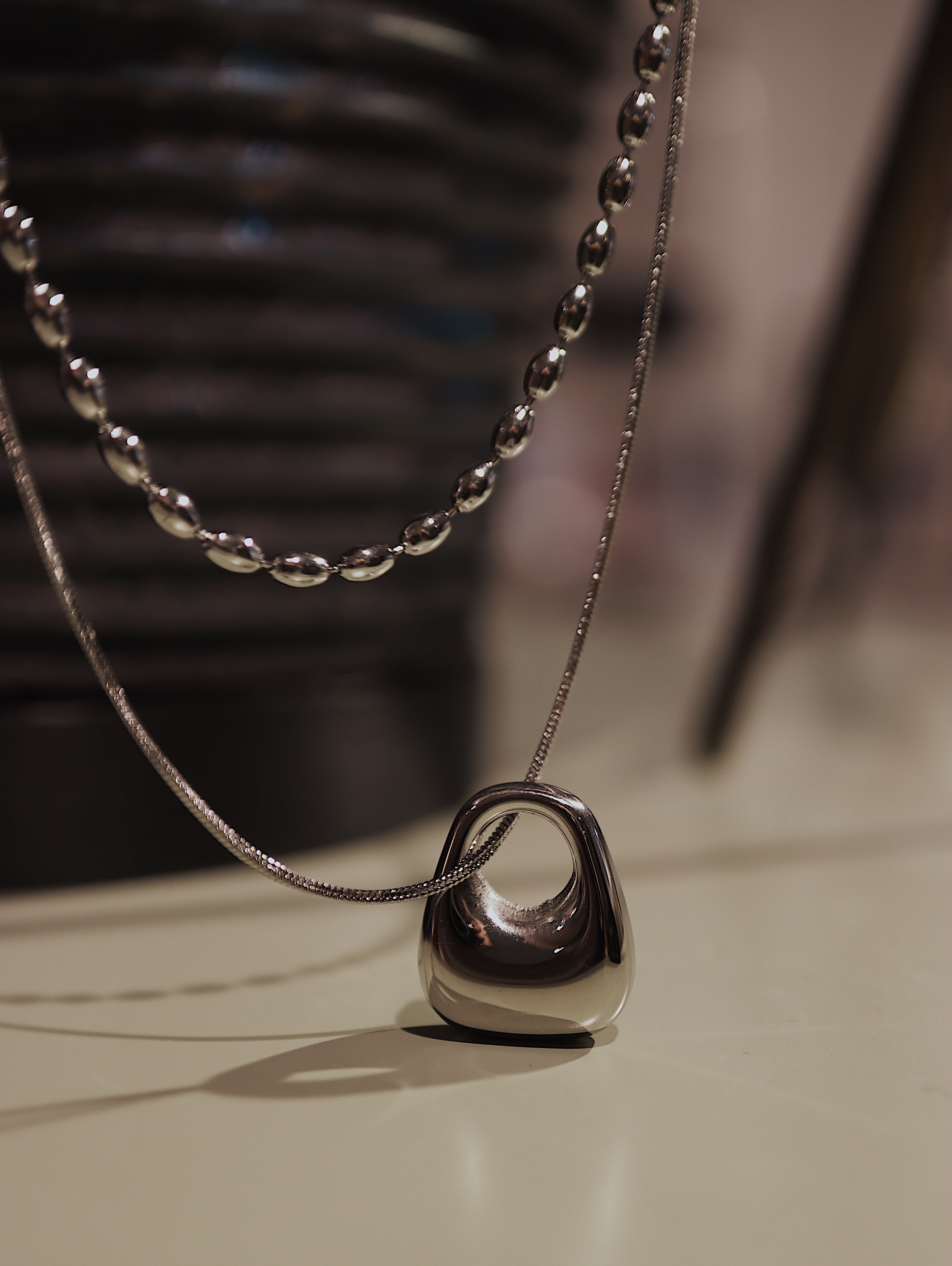Aether Cutout Steel Layering Necklace
