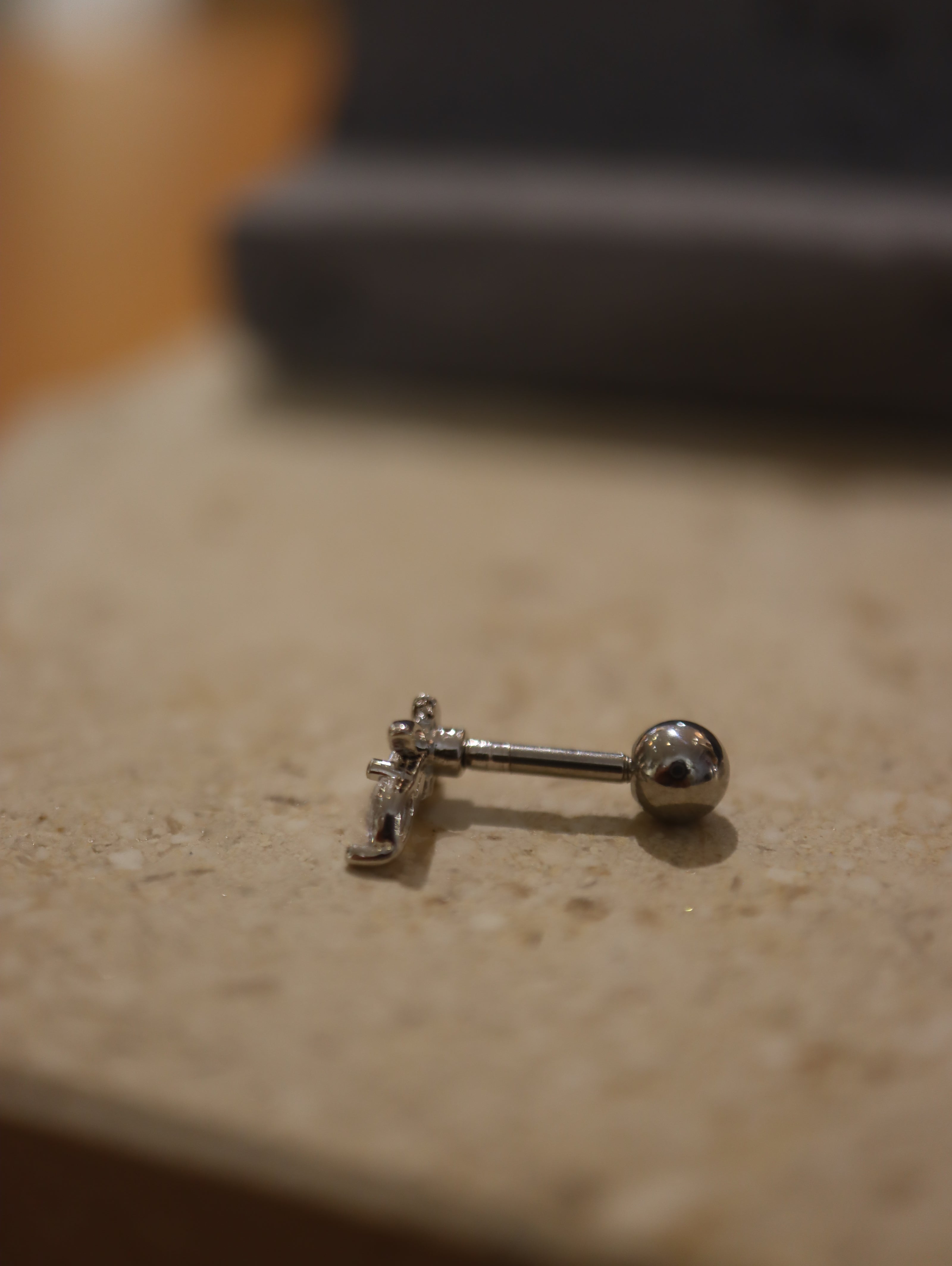 Leaf cz surgical steel stud piercing (1pc)