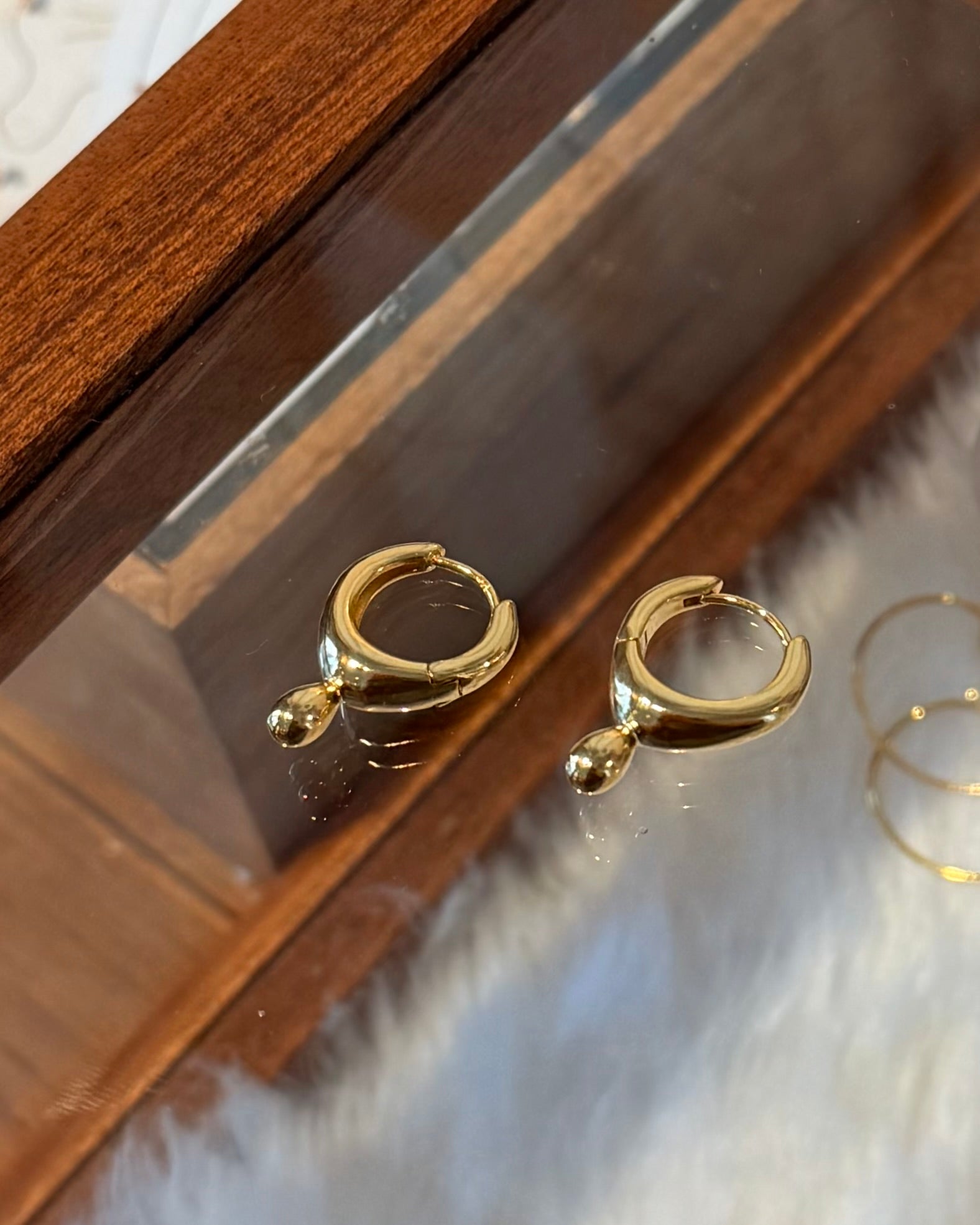 Hoop with Teardrop Drop Earrings