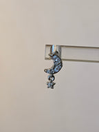Crescent moon drop star cz surgical steel stud piercing (1pc)