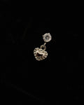 Dangling heart surgical steel stud earring piercing (1pc)