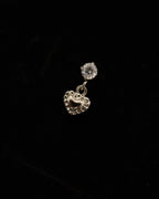 Dangling heart surgical steel stud earring piercing (1pc)