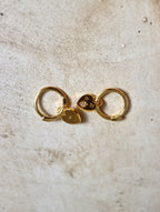 Silver925 Drop studded heart huggie hoop earrings