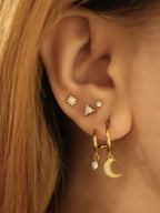 Triangle stud 925 silver piercing earring (1pc)