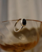 Oval shape onyx open size 925 silver ring