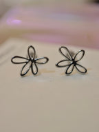 Floral stainless steel earrings