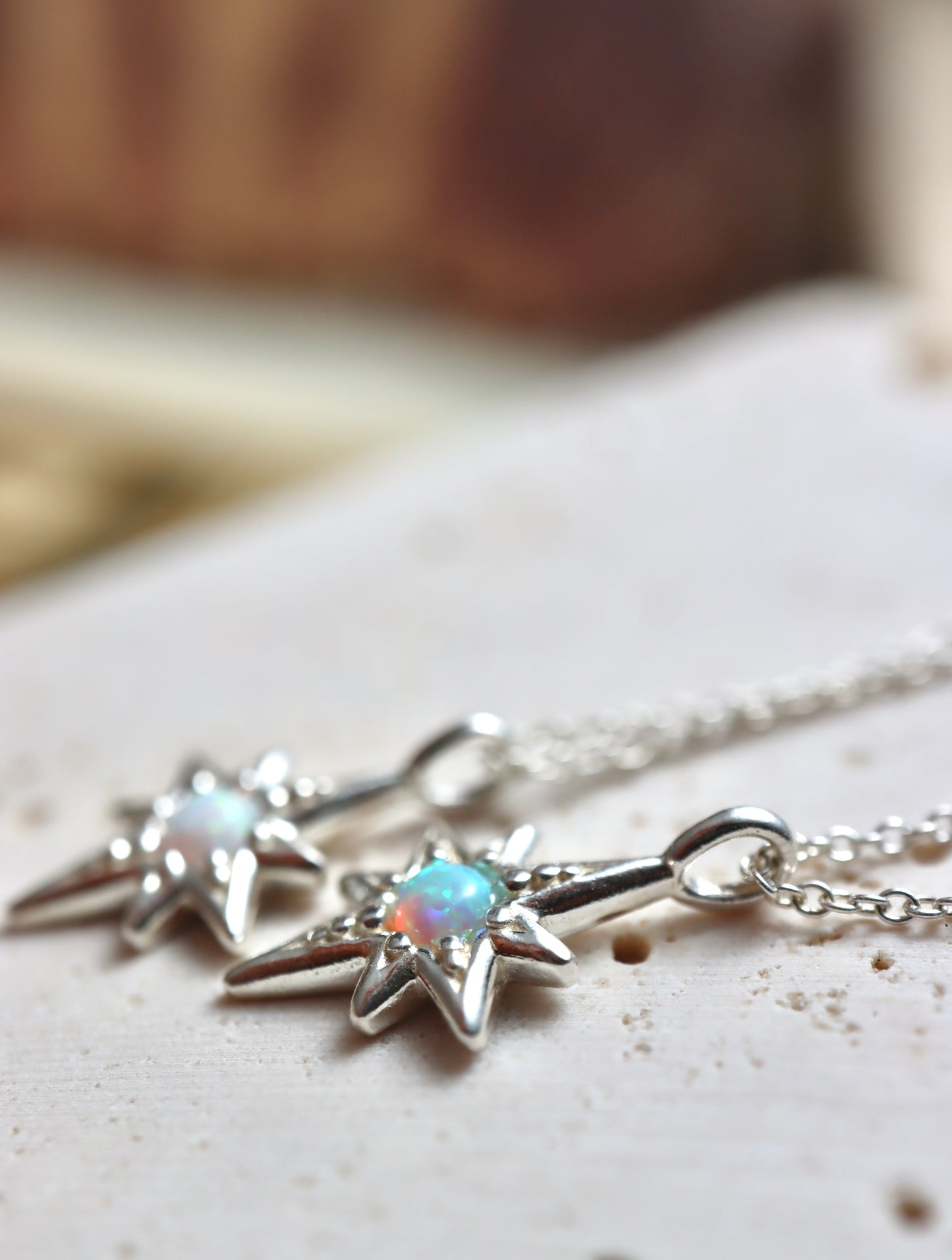 Silver925 starburst opal necklace