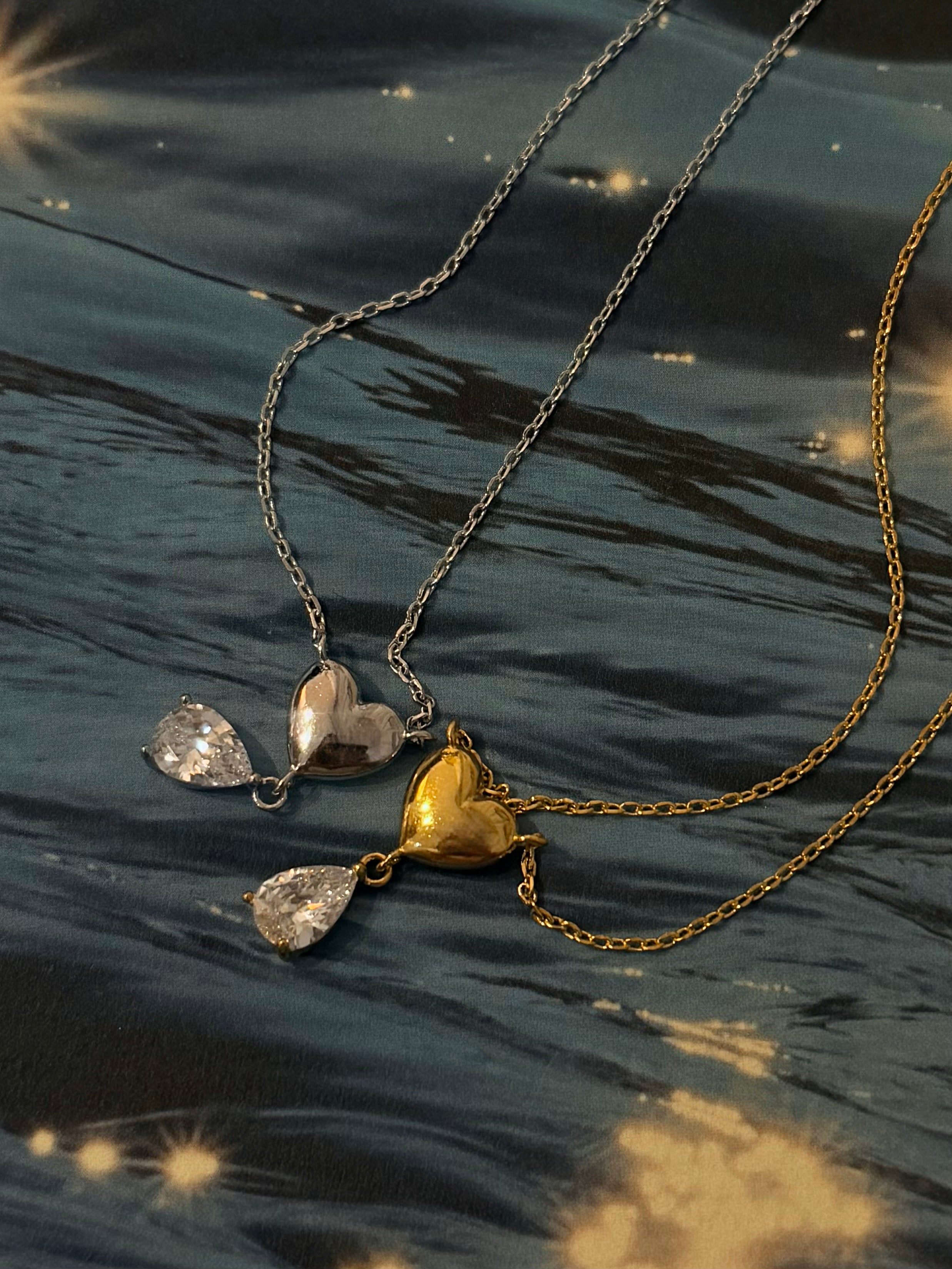 Beloved drop brass necklace