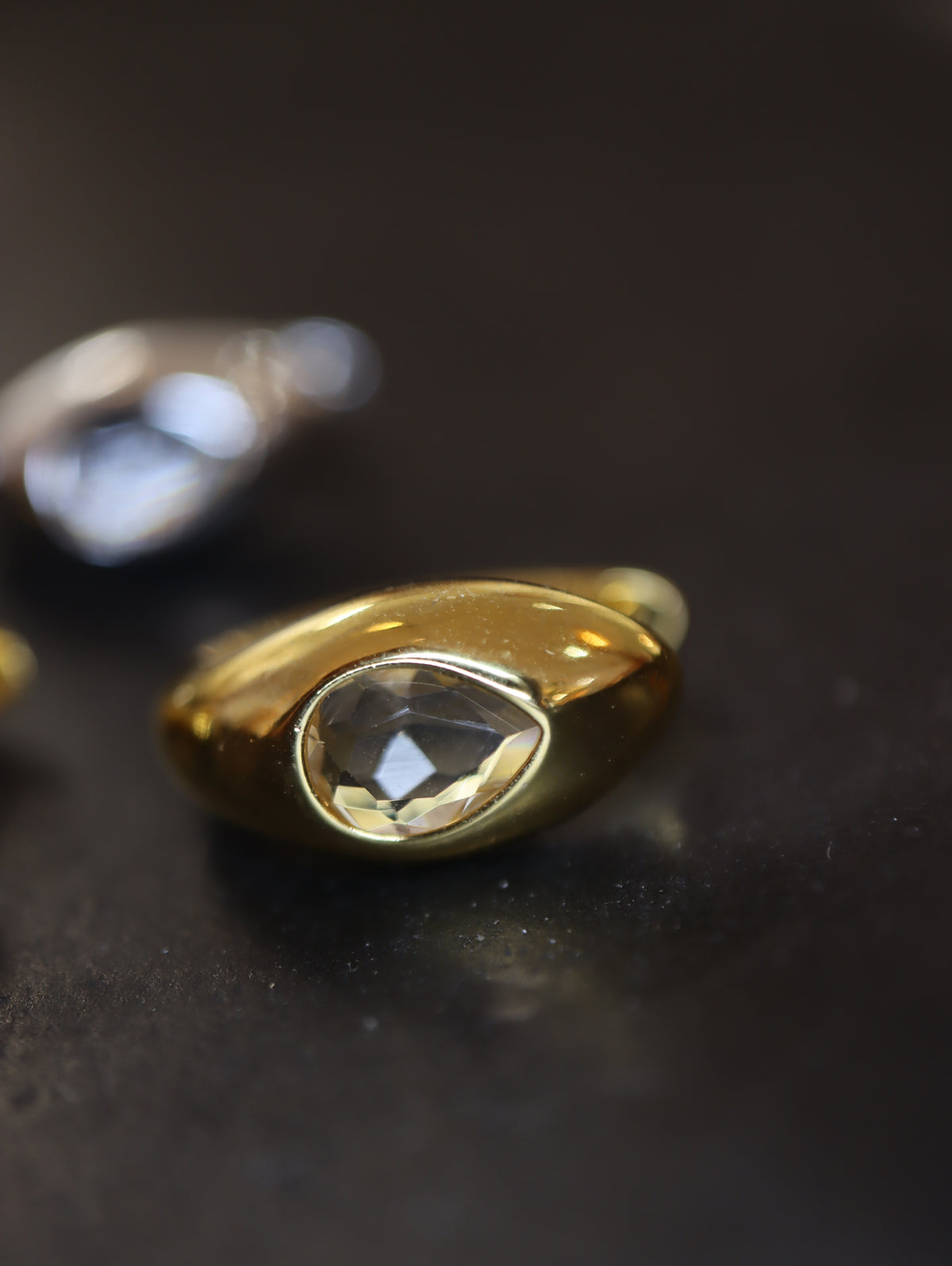 Serene white cz brass earrings