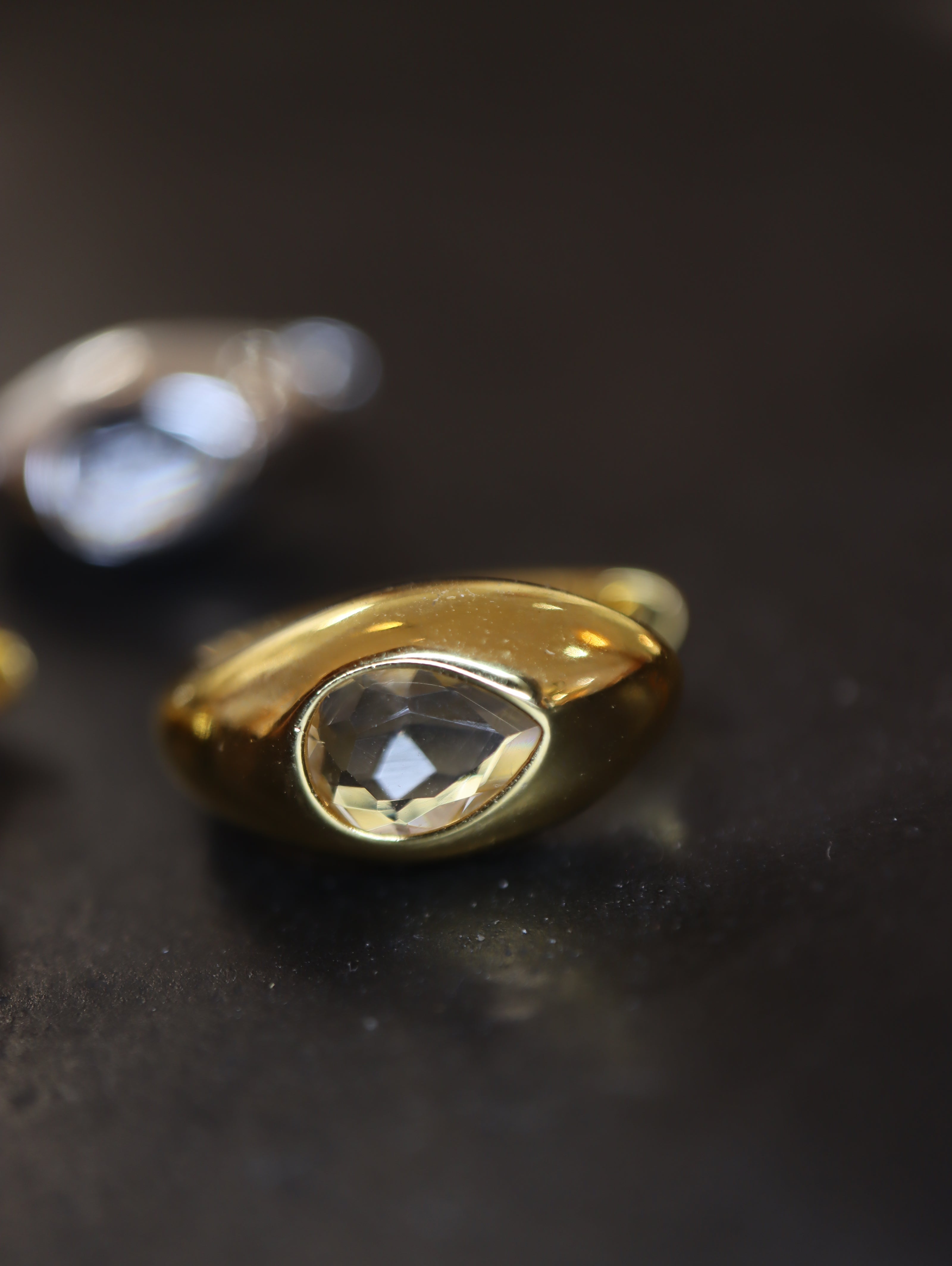 Serene white cz brass earrings