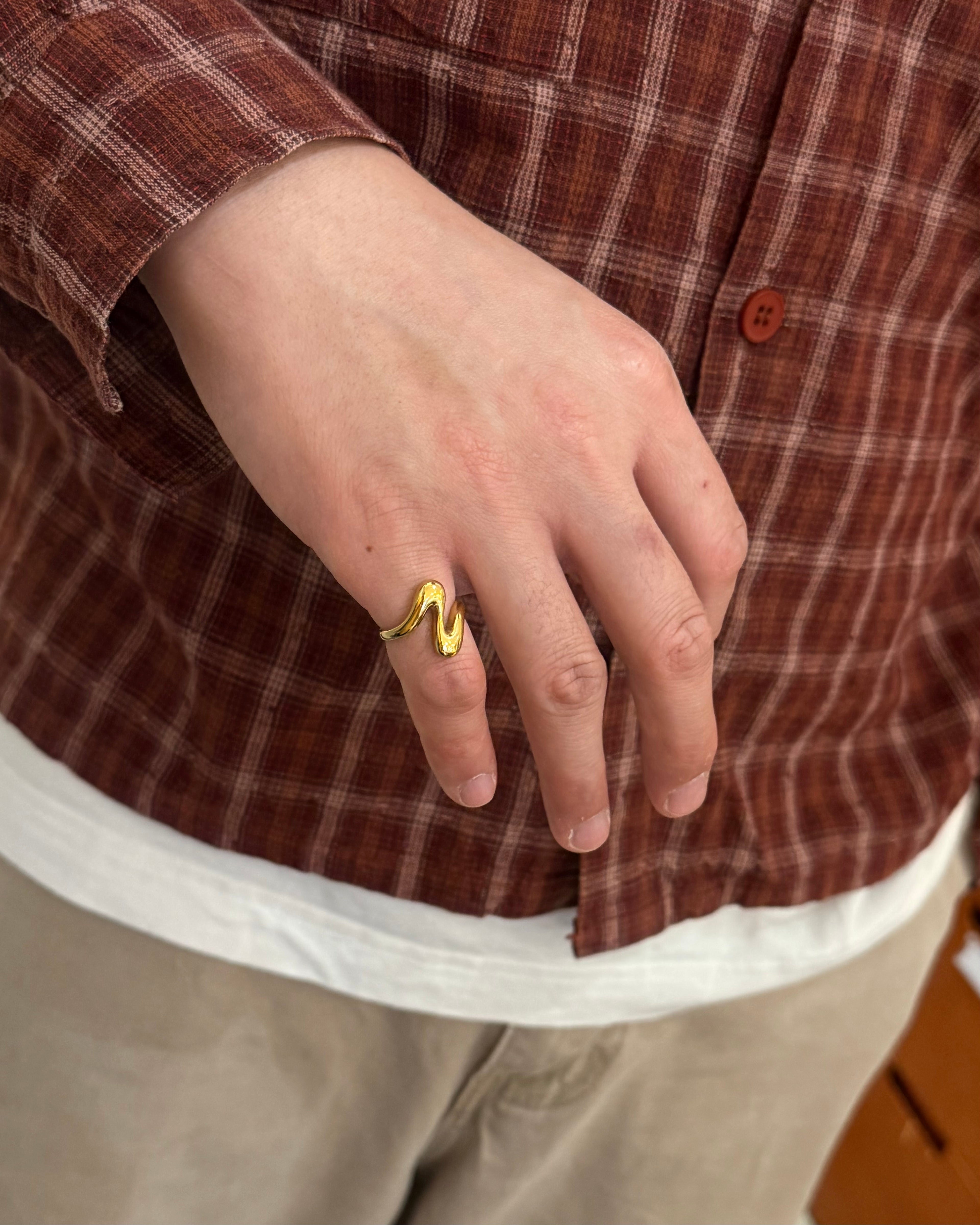 Wavelet Stainless Steel Water Resistant Ring