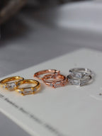 Silver925 cz hinged hoop earrings