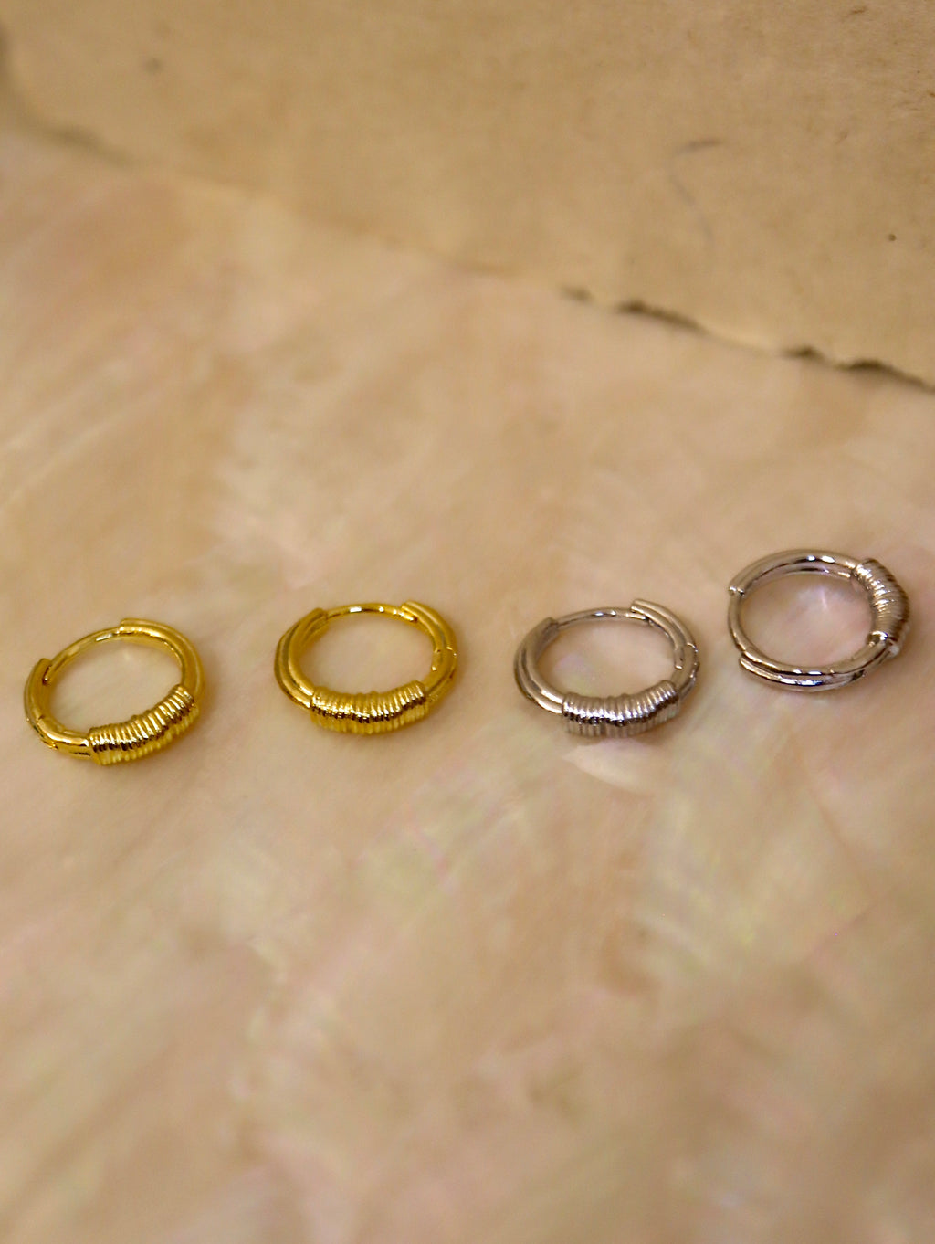 Half Braided Huggie Hoops Earrings