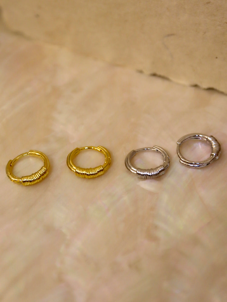 Half Braided Huggie Hoops Earrings