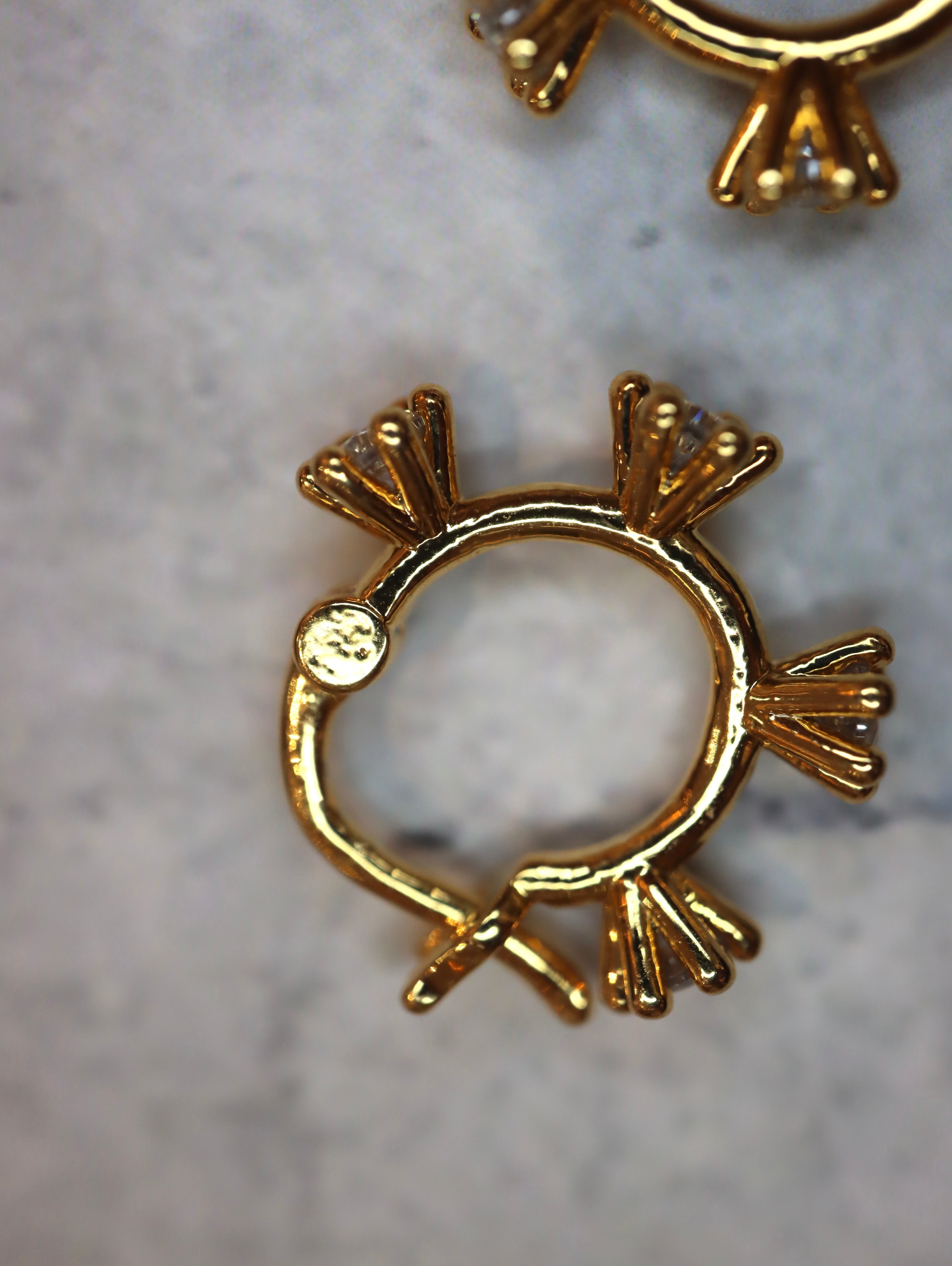 CZ Starburst hinged hoop earrings