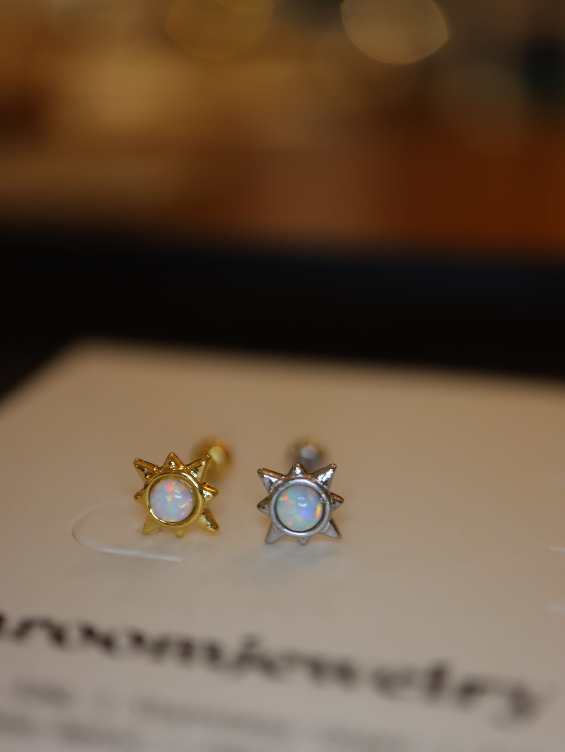 Opal star s925 piercing stud