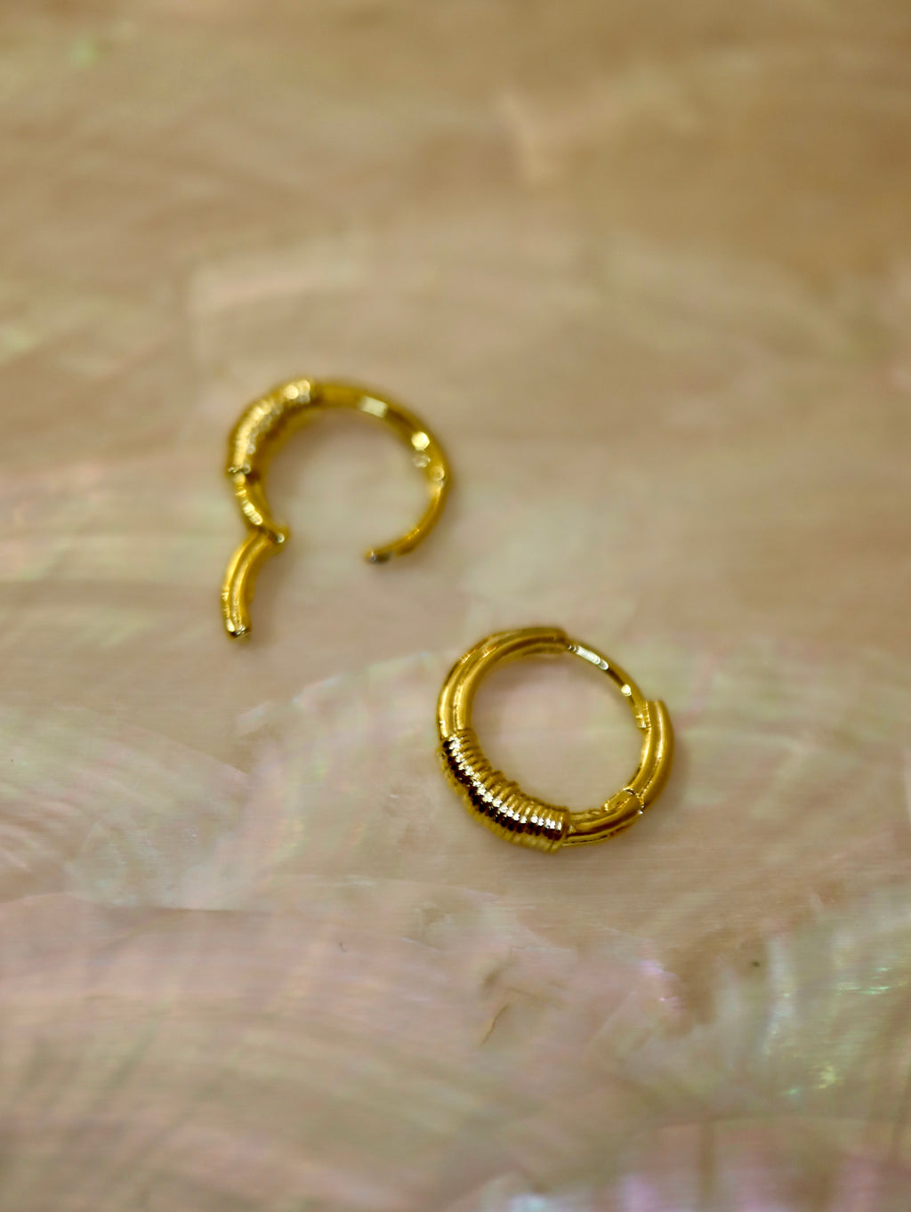 Half Braided Huggie Hoops Earrings