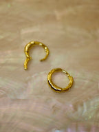 Half Braided Huggie Hoops Earrings