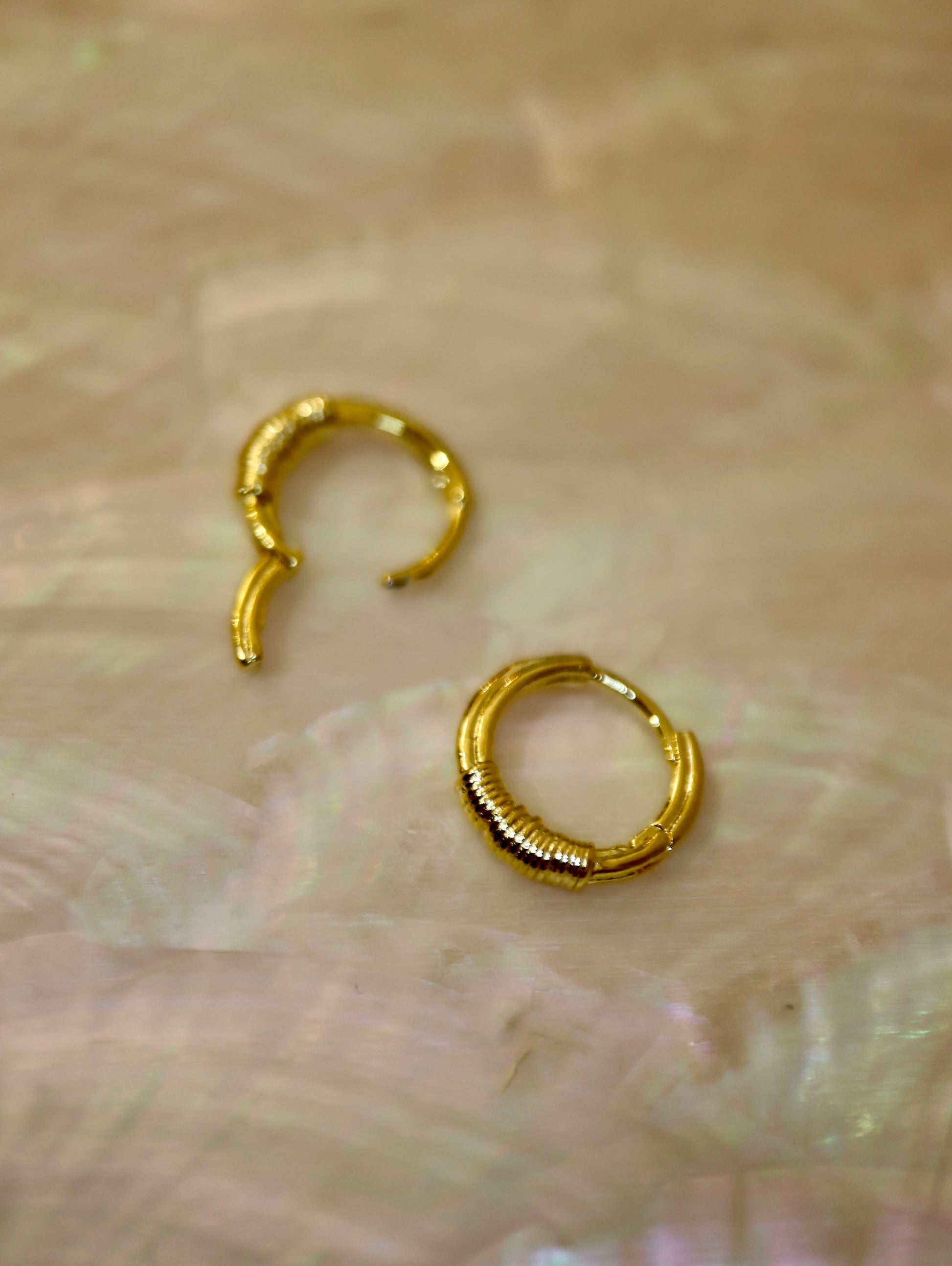 Half Braided Huggie Hoops Earrings