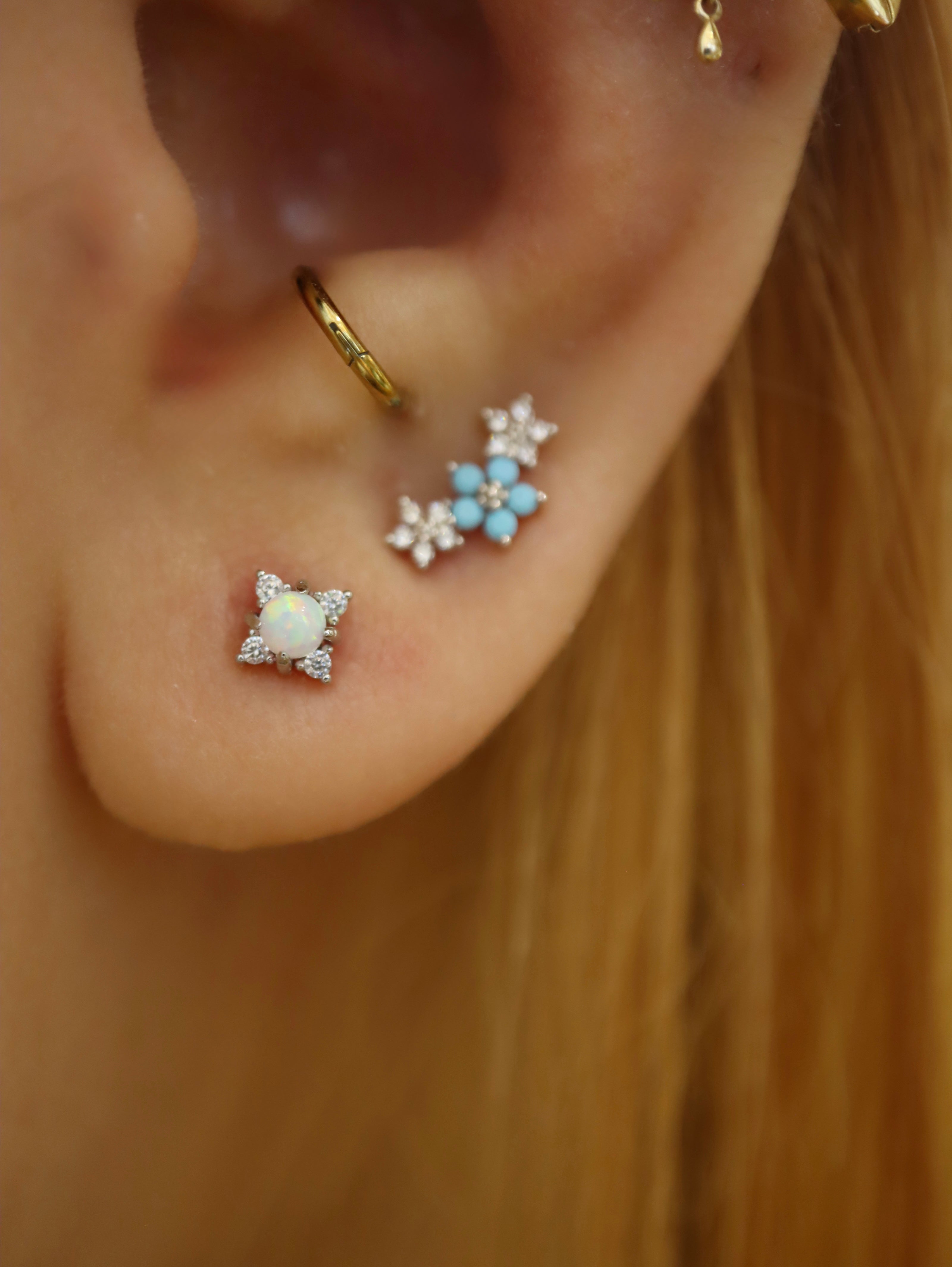 Ether Opal stud surgical steel earring