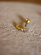 Rainbow mini cz stud surgical steel earring (1pc)