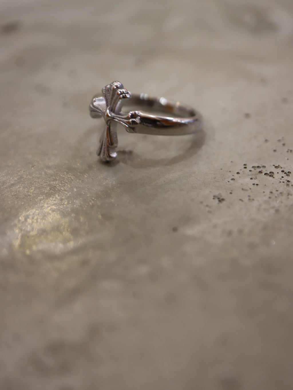 Cross stainless steel ring