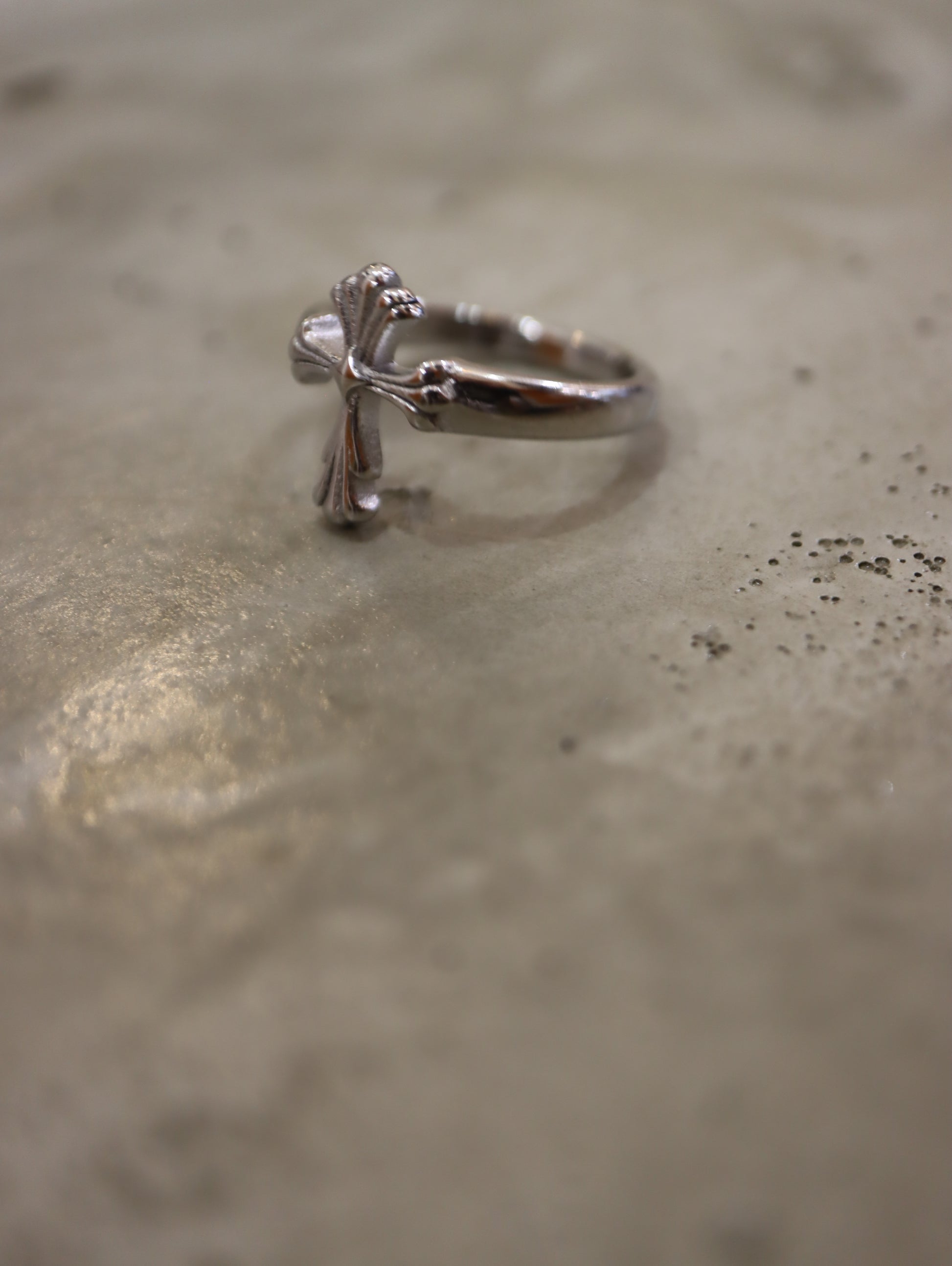 Cross stainless steel ring