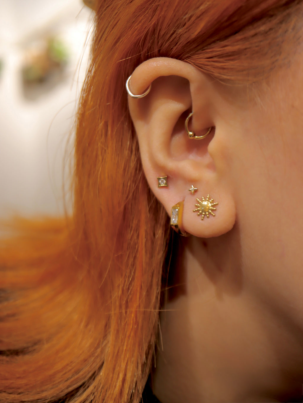 Rhombus Bezel Stud Earrings